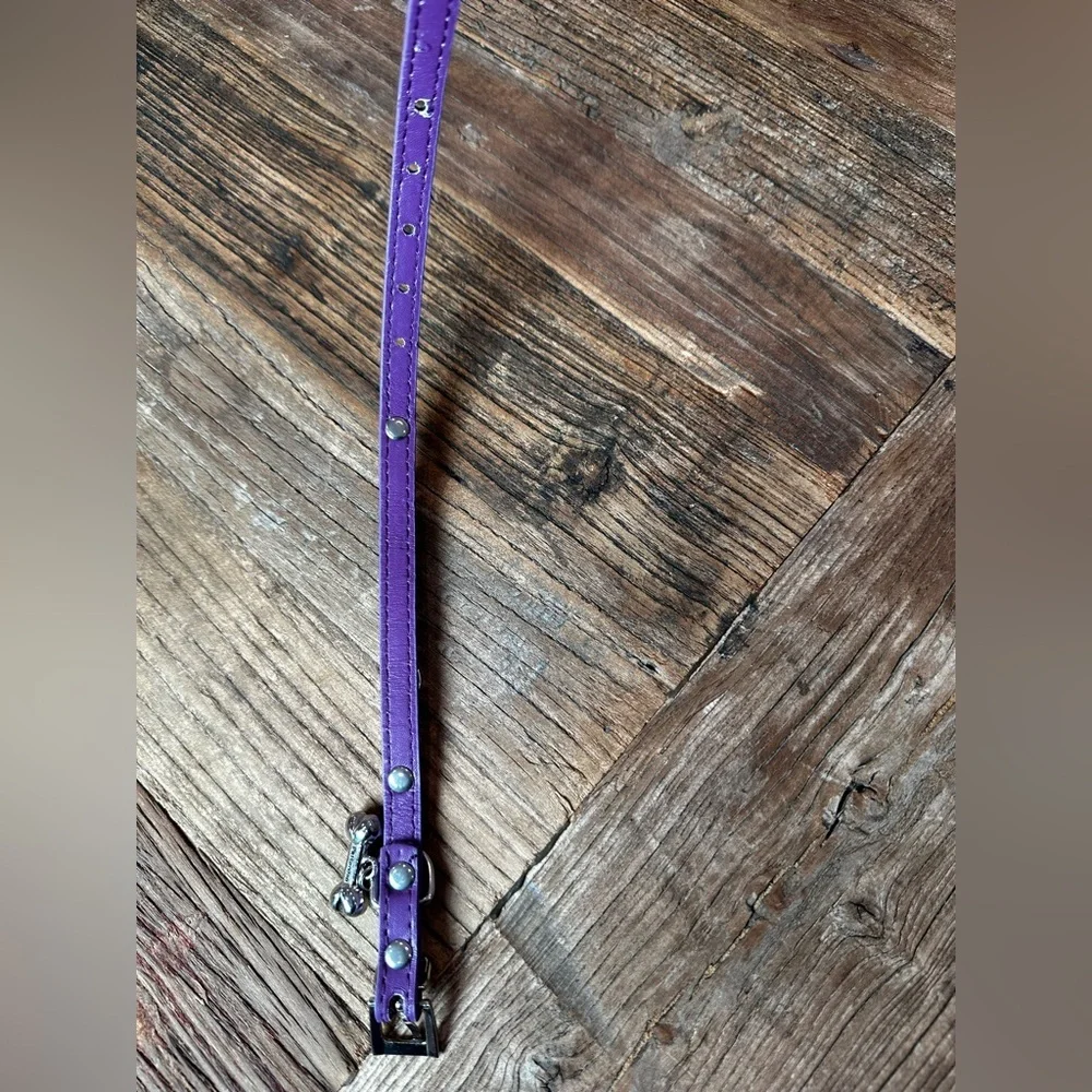 Purple Rhinestone Dog Collar